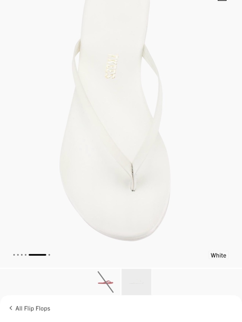 TKEES Solid Leather White Flip Flop Sandal